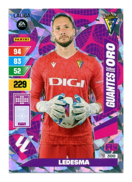 Cromo Trading Card Fútbol-Ledesma-Cadiz-Panini Adrenalyn XL 2023-2024-#388-Guantes-de-Oro
