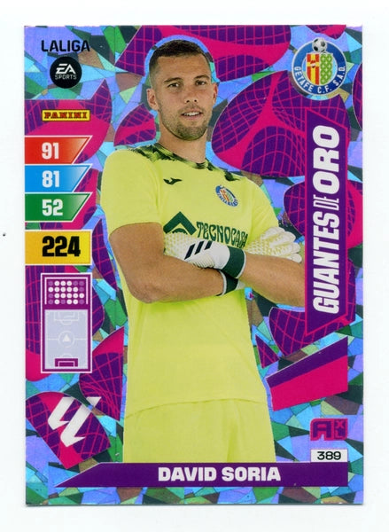 Cromo Trading Card Fútbol-David Soria-Getafe-Panini Adrenalyn XL 2023-2024-#389-Guantes-de-Oro