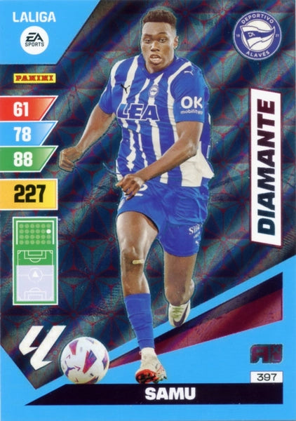 Cromo Trading Card Fútbol-Samu-Alaves-Panini Adrenalyn XL 2023-2024-#397-Diamante
