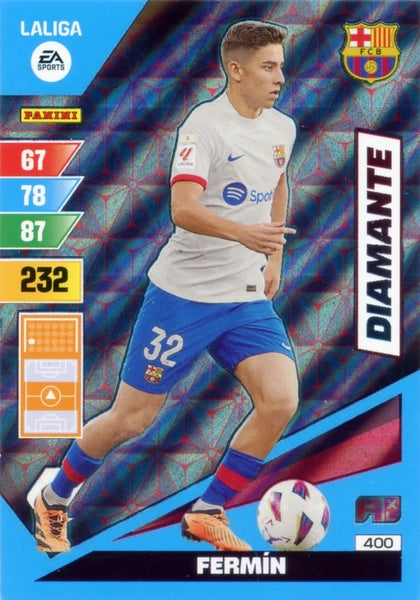 Cromo Trading Card Fútbol-Fermin-Barcelona-Panini Adrenalyn XL 2023-2024-#400-Diamante
