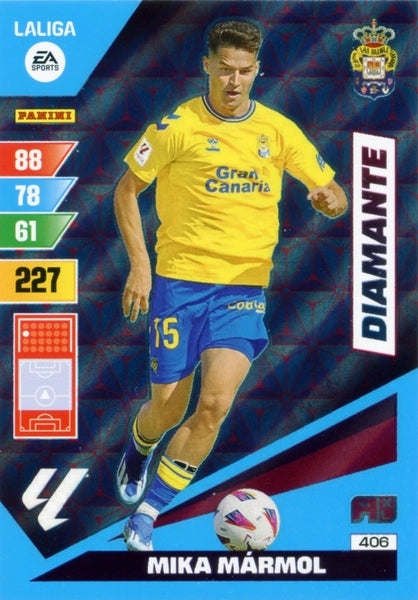 Cromo Trading Card Fútbol-Mika Marmol-Las Palmas-Panini Adrenalyn XL 2023-2024-#406-Diamante