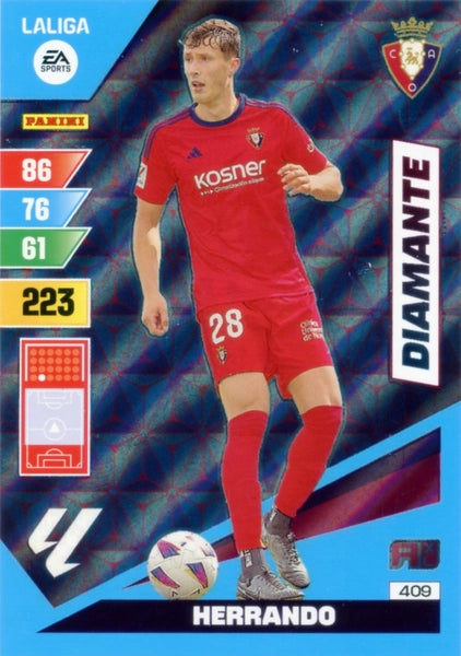 Cromo Trading Card Fútbol-Herrando-Osasuna-Panini Adrenalyn XL 2023-2024-#409-Diamante