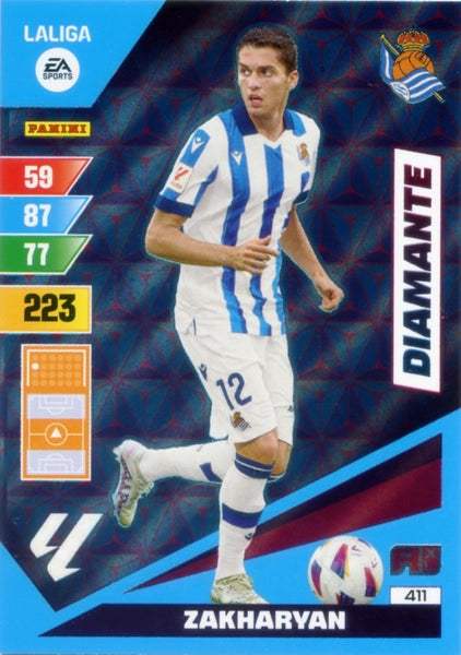 Cromo Trading Card Fútbol-Zakharyan-Real Sociedad-Panini Adrenalyn XL 2023-2024-#411-Diamante