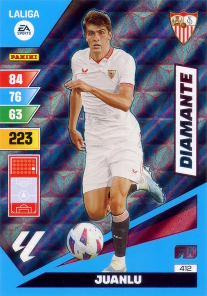 Cromo Trading Card Fútbol-Juanlu-Sevilla-Panini Adrenalyn XL 2023-2024-#412-Diamante