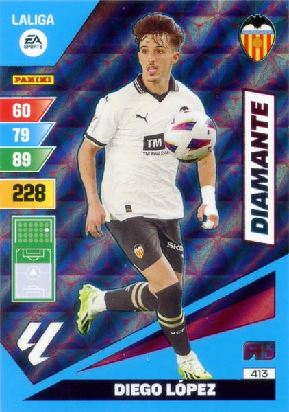Cromo Trading Card Fútbol-Diego Lopez-Valencia-Panini Adrenalyn XL 2023-2024-#413-Diamante