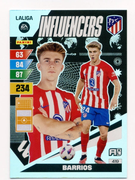 Cromo Trading Card Fútbol-Barrios-Atletico de Madrid-Panini Adrenalyn XL 2023-2024-#419-Influencers