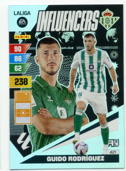 Cromo Trading Card Fútbol-Guido Rodriguez-Betis-Panini Adrenalyn XL 2023-2024-#421-Influencers