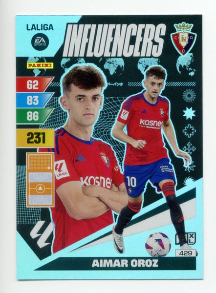 Cromo Trading Card Fútbol-Aimar Oroz-Osasuna-Panini Adrenalyn XL 2023-2024-#429-Influencers