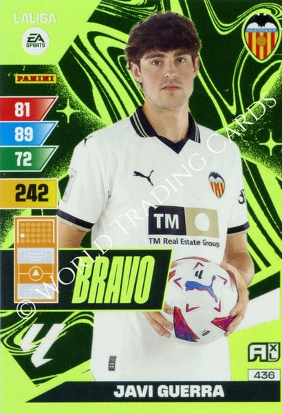 Cromo Trading Card Fútbol-Javi Guerra-Valencia-Panini Adrenalyn XL 2023-2024-#436-Bravo