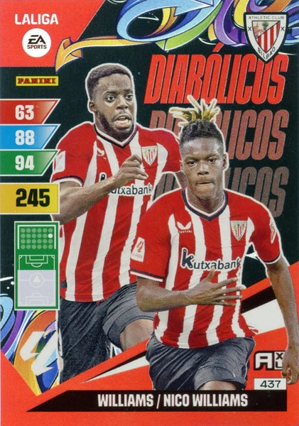 Cromo Trading Card Fútbol-Williams-Nico-Williams-Athletic Club-Panini Adrenalyn XL 2023-2024-#437-Diabolicos