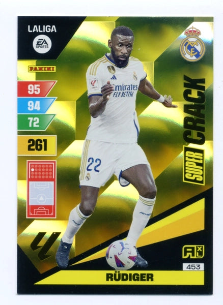 Cromo Trading Card Fútbol-Rüdiger-Real Madrid-Panini Adrenalyn XL 2023-2024-#453-Super Crack