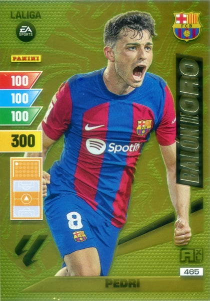 Cromo Trading Card Fútbol-Pedri-Barcelona-Panini Adrenalyn XL 2023-2024-#465-Balon de Oro