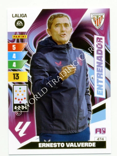 Cromo Trading Card Fútbol-Ernesto Valverde-Athletic Club-Panini Adrenalyn XL 2023-2024-#474-Entrenador
