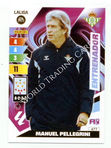 Cromo Trading Card Fútbol-Manuel Pellegrini-Betis-Panini Adrenalyn XL 2023-2024-#477-Entrenador