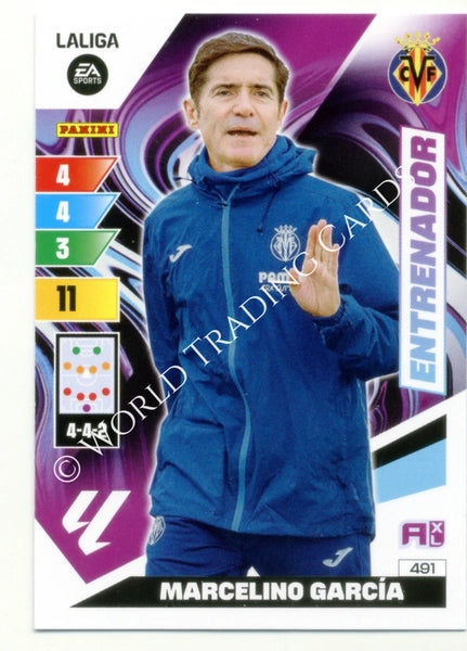 Cromo Trading Card Fútbol-Marcelino Garcia-Villarreal-Panini Adrenalyn XL 2023-2024-#491-Entrenador