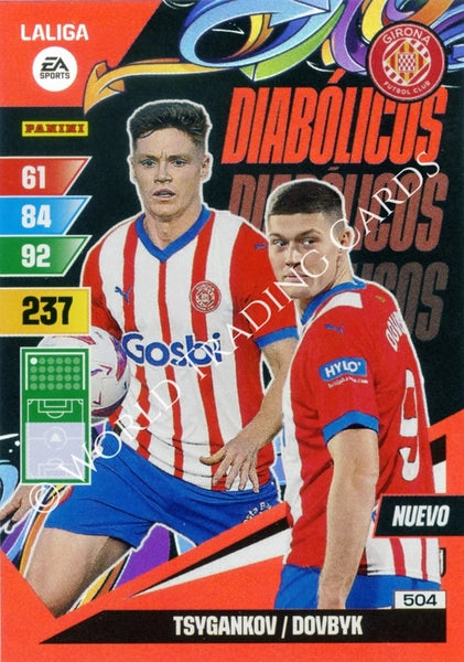 Cromo Trading Card Fútbol-Tsygankov-Dovbyk-Girona-Panini Adrenalyn XL 2023-2024-#504-Diabolicos