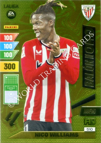 Cromo Trading Card Fútbol-Nico Williams-Athletic Club-Panini Adrenalyn XL 2023-2024-#510-Balon-de-Oro
