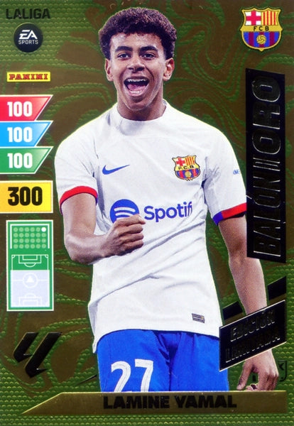 Cromo Trading Card Fútbol-Lamine Yamal-Barcelona-Panini Adrenalyn XL 2023-2024--Balon-de-Oro-Edicion-Limitada