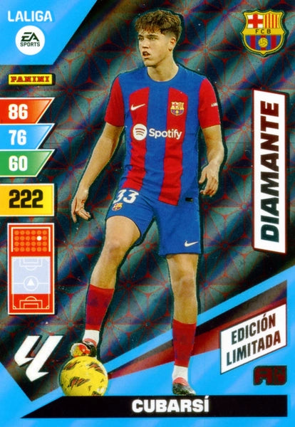 Cromo Trading Card Fútbol-Cubarsi-Barcelona-Panini Adrenalyn XL 2023-2024--Diamante