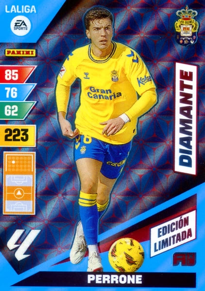 Cromo Trading Card Fútbol-Perrone-Las Palmas-Panini Adrenalyn XL 2023-2024--Diamante