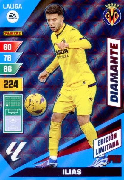 Cromo Trading Card Fútbol-Ilias-Villarreal-Panini Adrenalyn XL 2023-2024--Diamante