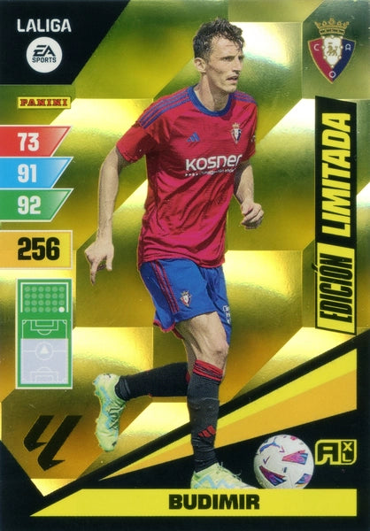 Cromo Trading Card Fútbol-Budimir-Osasuna-Panini Adrenalyn XL 2023-2024--Edicion-Limitada