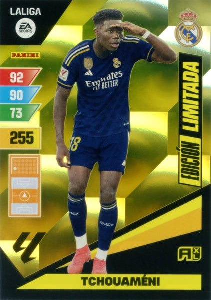 Cromo Trading Card Fútbol-Tchouameni-Real Madrid-Panini Adrenalyn XL 2023-2024--Edicion-Limitada