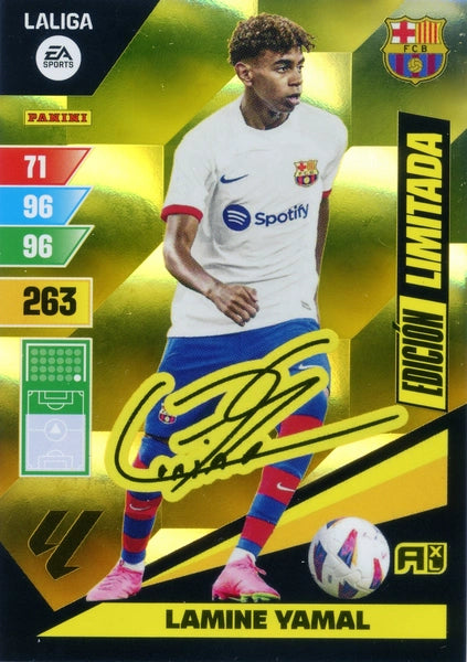Cromo Trading Card Fútbol-Lamine Yamal-Firma Serigrafiada-Barcelona-Panini Adrenalyn XL 2023-2024--Edicion-Limitada