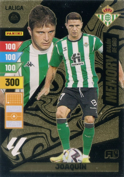 Cromo Trading Card Fútbol-Joaquin-Betis-Panini Adrenalyn XL 2023-2024--Memory-Balon-de-Oro