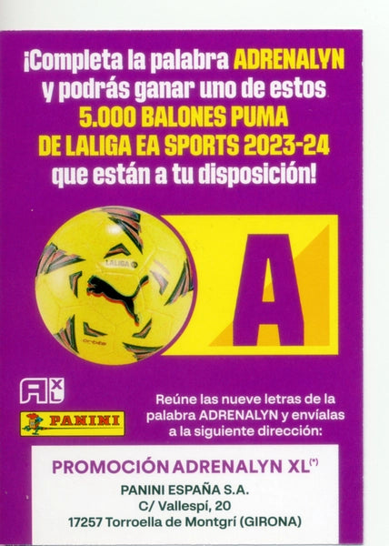 Cromo Trading Card Fútbol-Letra Premio - A--Panini Adrenalyn XL 2023-2024--Letra Premio