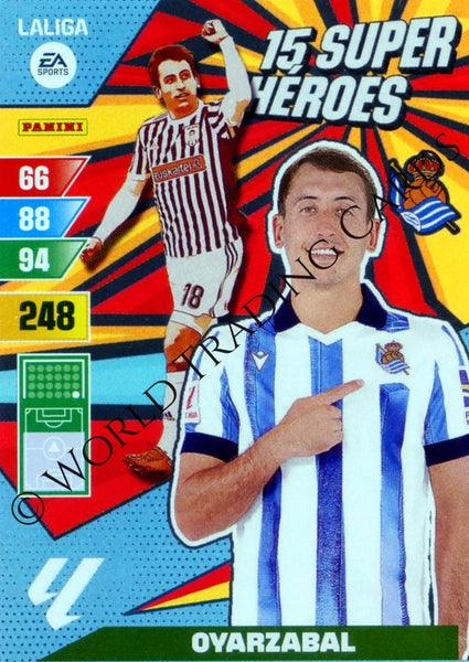 Cromo Trading Card Fútbol-Oyarzabal-Real Sociedad-Panini Adrenalyn XL 2023-2024--Super-Heroes
