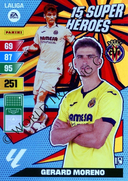 Cromo Trading Card Fútbol-Gerard Moreno-Villarreal-Panini Adrenalyn XL 2023-2024--Super-Heroes