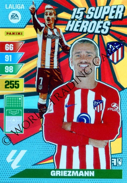 Cromo Trading Card Fútbol-Griezmann-Atletico de Madrid-Panini Adrenalyn XL 2023-2024--Super-Heroes