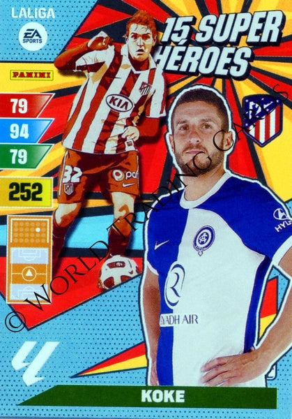 Cromo Trading Card Fútbol-Koke-Atletico de Madrid-Panini Adrenalyn XL 2023-2024--Super-Heroes
