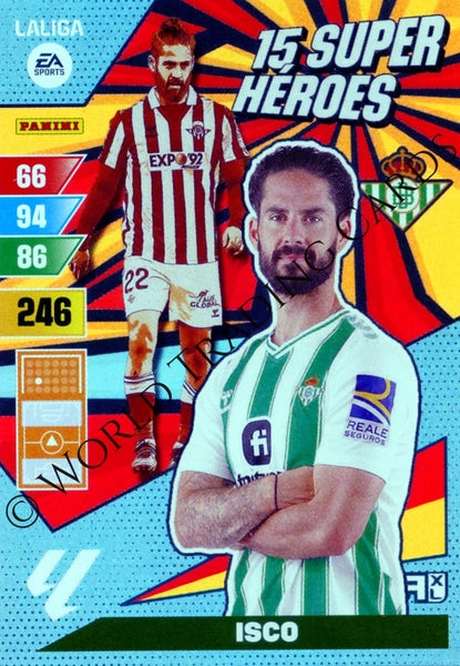 Cromo Trading Card Fútbol-Isco-Betis-Panini Adrenalyn XL 2023-2024--Super-Heroes