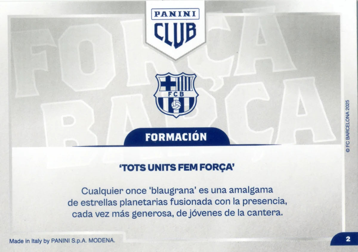 Panini Club FC Barcelona 2024-2025 #002 - Formación 2024-2025 (FC Barcelona)