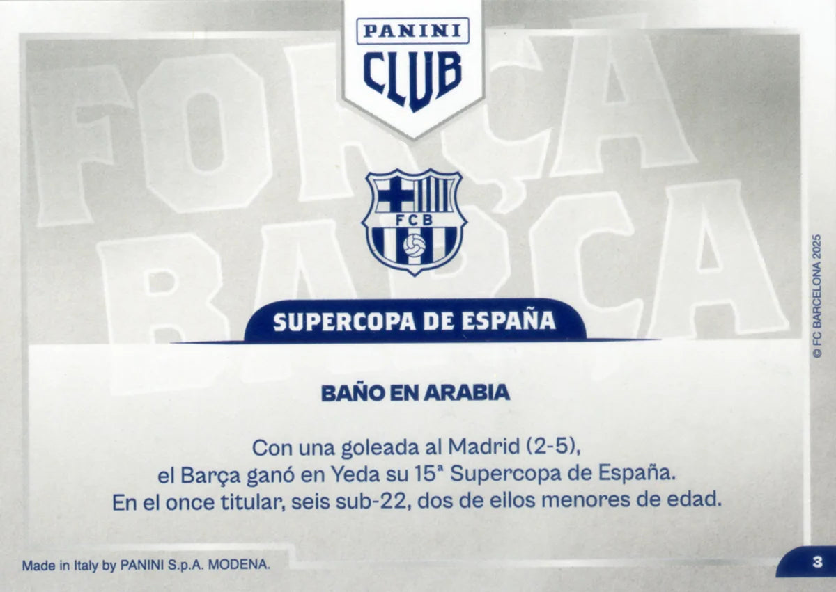 Panini Club FC Barcelona 2024-2025 #003 - Supercopa de España 2024-2025 (FC Barcelona)