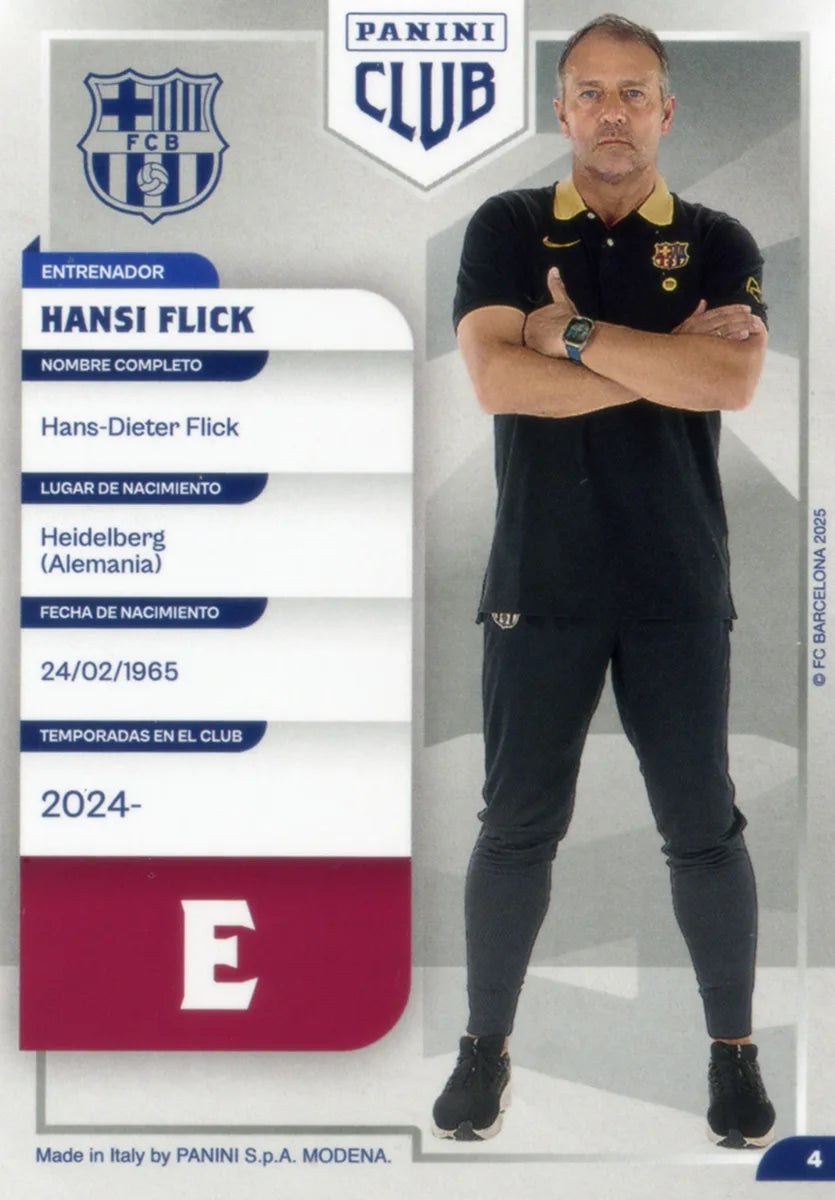 Panini Club FC Barcelona 2024-2025 #004 - Hansi Flick (FC Barcelona) ADN