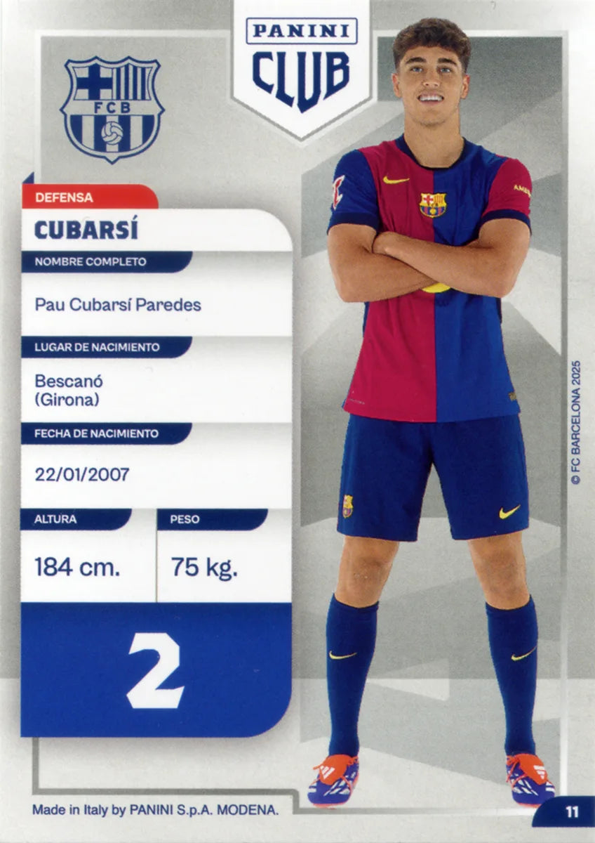 Panini Club FC Barcelona 2024-2025 #011 - Cubarsí (FC Barcelona) ADN