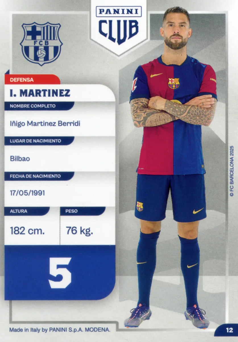 Panini Club FC Barcelona 2024-2025 #012 - Iñigo Martinez (FC Barcelona) ADN