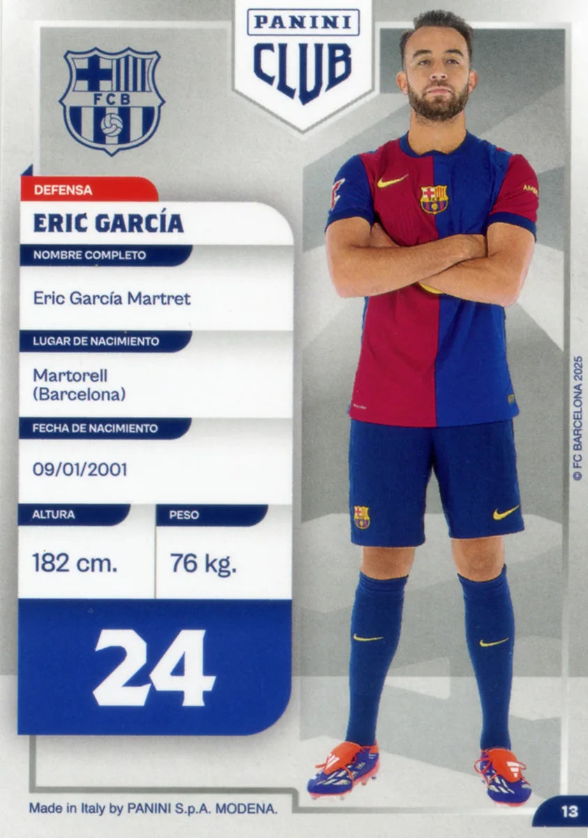 Panini Club FC Barcelona 2024-2025 #013 - Eric Garcia (FC Barcelona) ADN