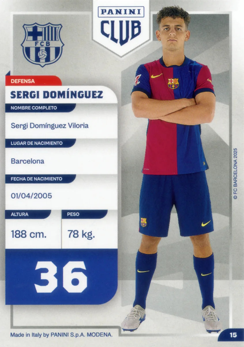 Panini Club FC Barcelona 2024-2025 #015 - Sergí Dominguez (FC Barcelona) ADN