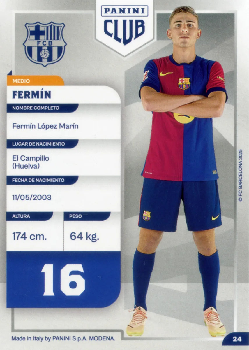 Panini Club FC Barcelona 2024-2025 #024 - Fermin (FC Barcelona) ADN