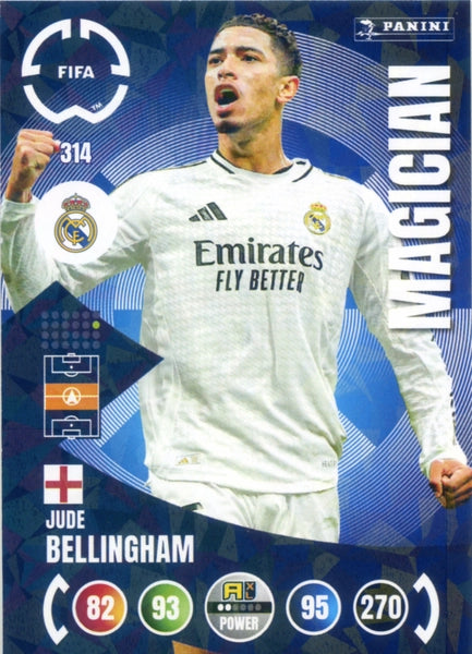 Football Trading Card-Jude Bellingham-Real Madrid CF-Panini Club World Cup  Adrenalyn XL 2025-#314-POWER / Magician
