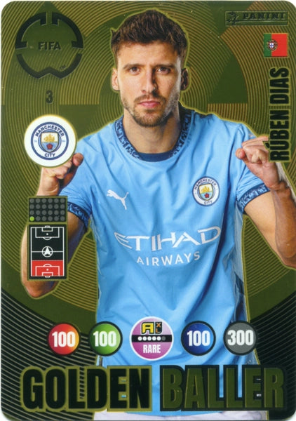 Cromo Trading Card Fútbol-Erling Haaland-Manchester City-Panini Club World Cup Adrenalyn XL 2025-#002-RARE / Golden Baller