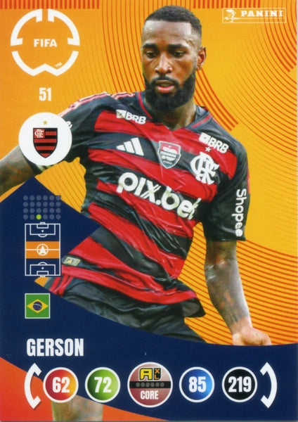 Cromo Trading Card Fútbol-Erick Pulgar-CR Flamengo-Panini Club World Cup Adrenalyn XL 2025-#050-CORE / Team Mate