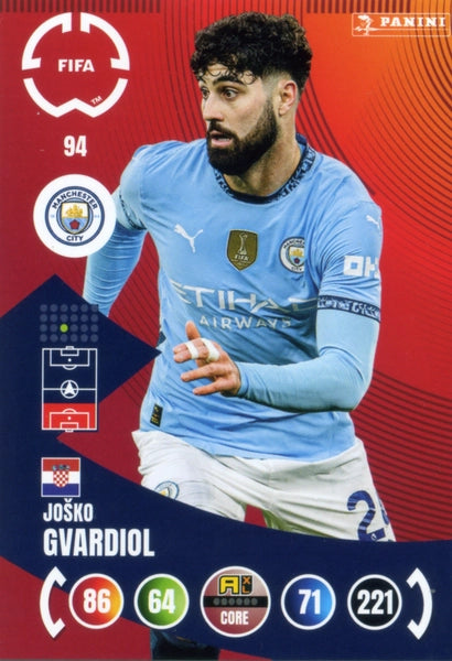 Trading Card Football-Joško Gvardiol-Manchester City-Panini Club