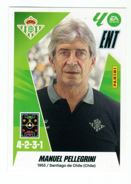 Entrenador - Pellegrini - Real Betis - Panini Liga Este  - 2025 - 2026 - #002 - Básico