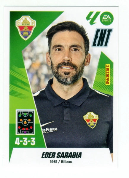 Entrenador - Sarabia - Elche CF - Panini Liga Este  - 2025 - 2026 - #002 - Básico