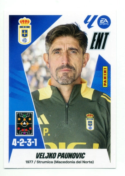 Entrenador - Veljko Paunović - Real Oviedo - Panini Liga Este  - 2025 - 2026 - #002 - Básico